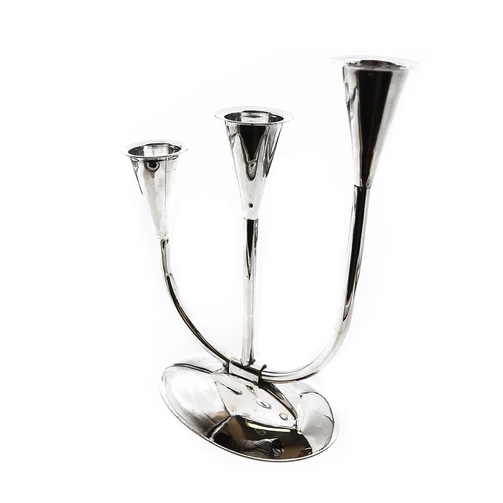 3-Haarainen hopea kynttelikkö #0