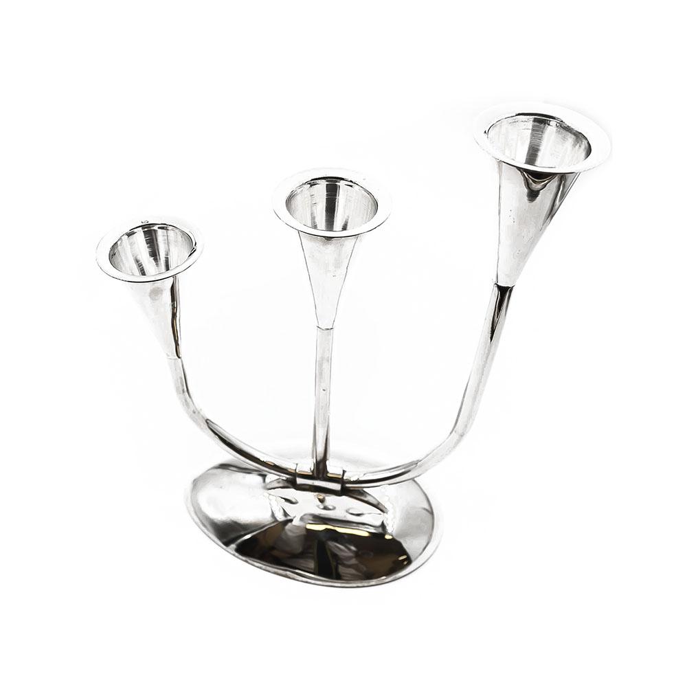 3-Haarainen hopea kynttelikkö #1