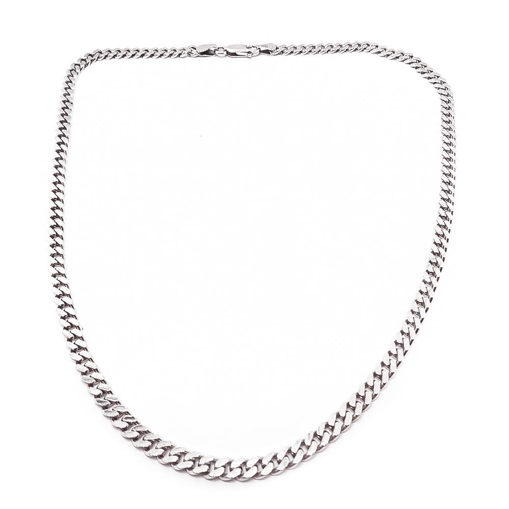 Hopeinen panssarikaulaketju 47cm #0