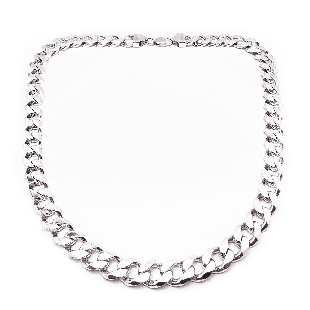 Hopeinen panssarikaulaketju 59cm #0