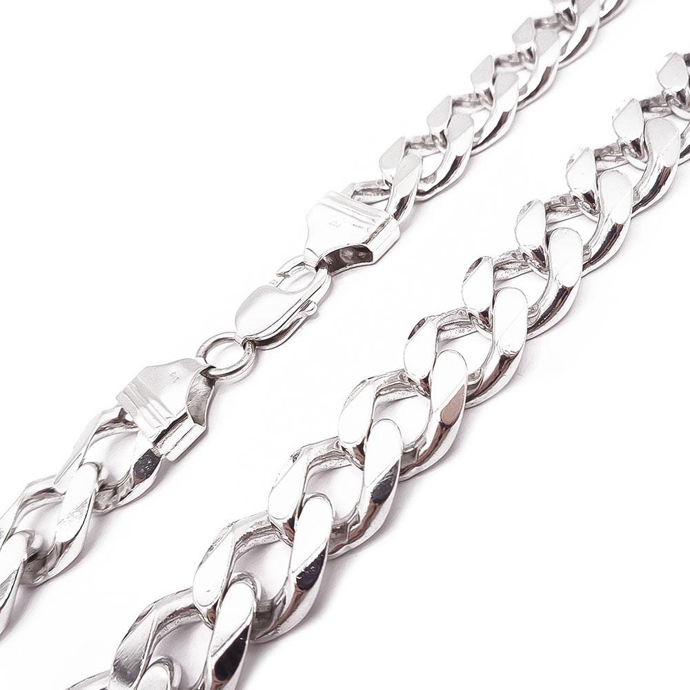 Hopeinen panssarikaulaketju 59cm #1