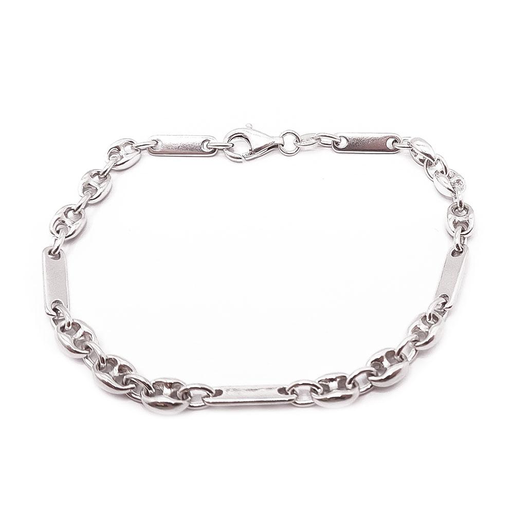 Hopeinen ranneketju laatoilla 19,5cm #0