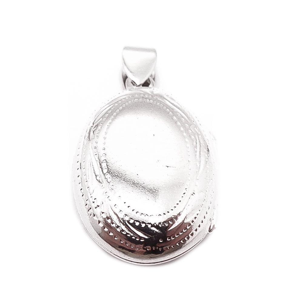 Hopeinen medaljonki riipus #0