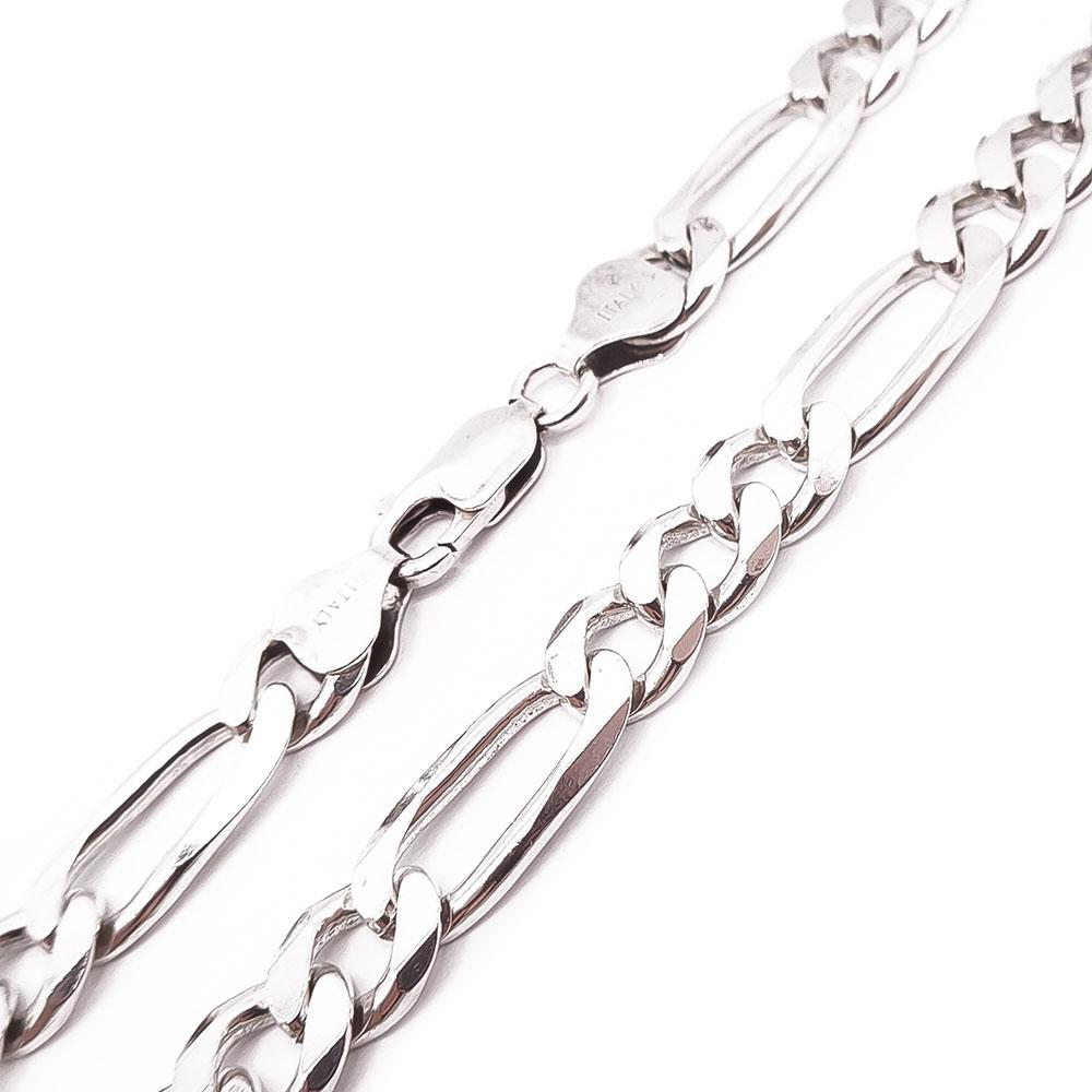 Hopeinen figaroketju 60cm #1