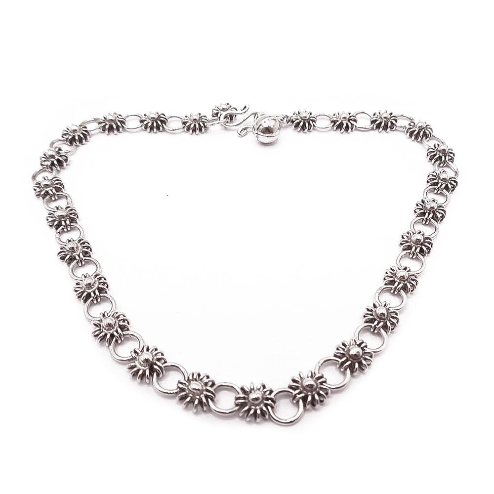 Hopeinen Ranne/nilkkaketju 24mm #0