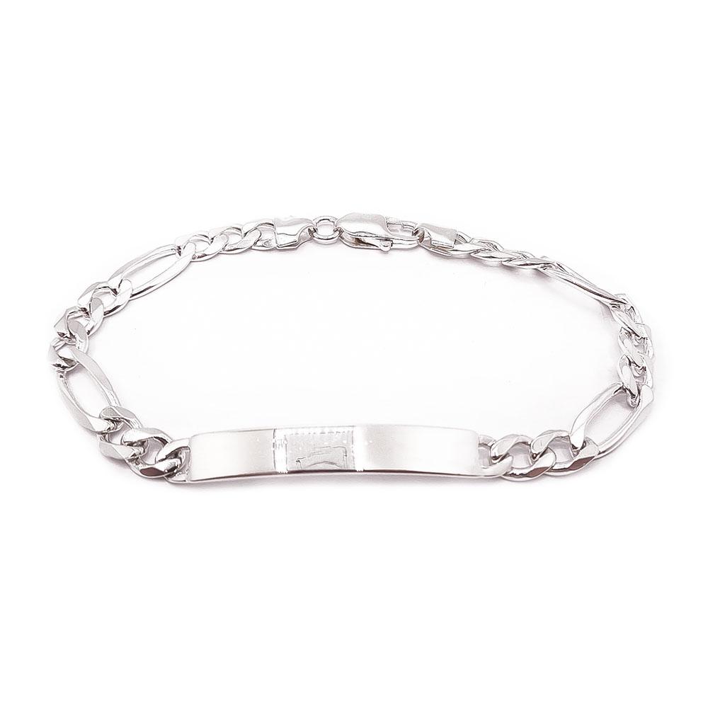 Hopeinen figaro-ranneketju 22.5cm #0