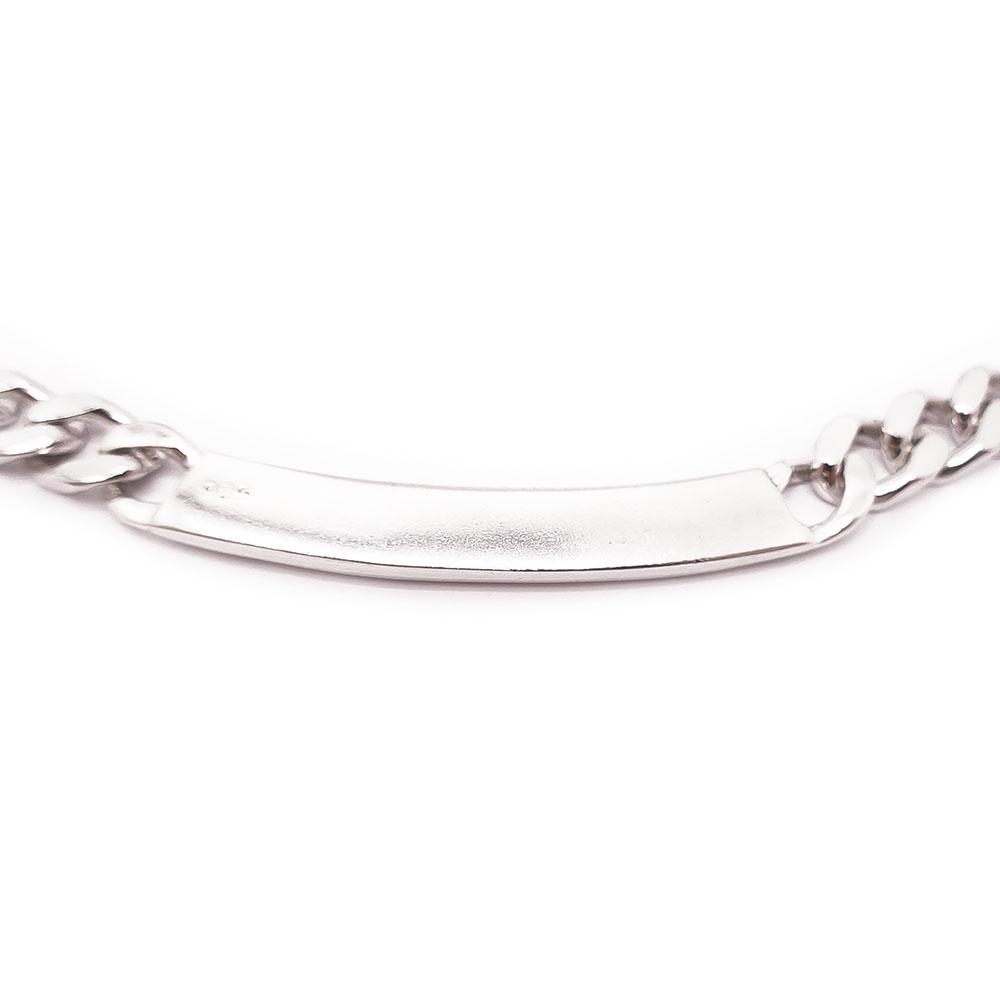 Hopeinen panssarikaulaketju laatalla 46cm #2