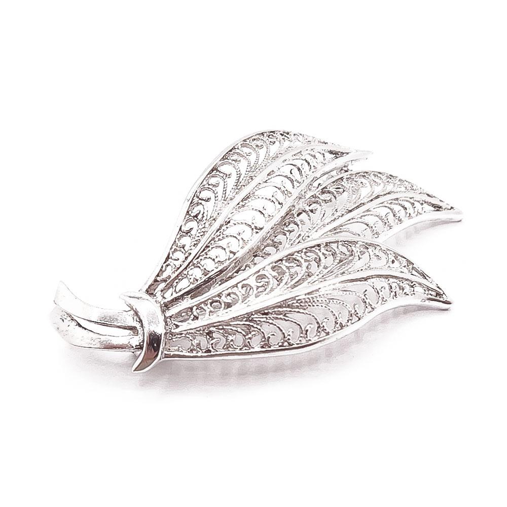 Hopeinen filgraani rintaneula #0