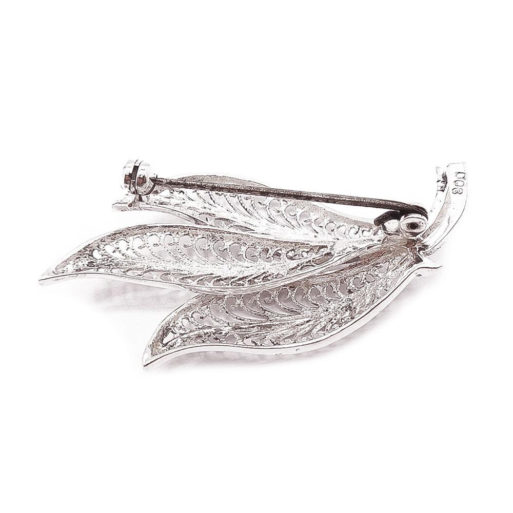 Hopeinen filgraani rintaneula #1