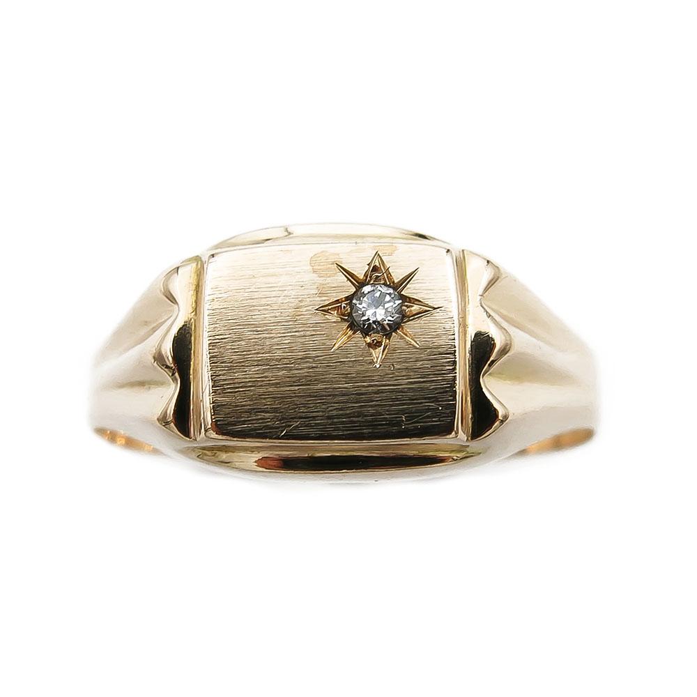 Kultainen kantasormus timantilla 18,5mm #1