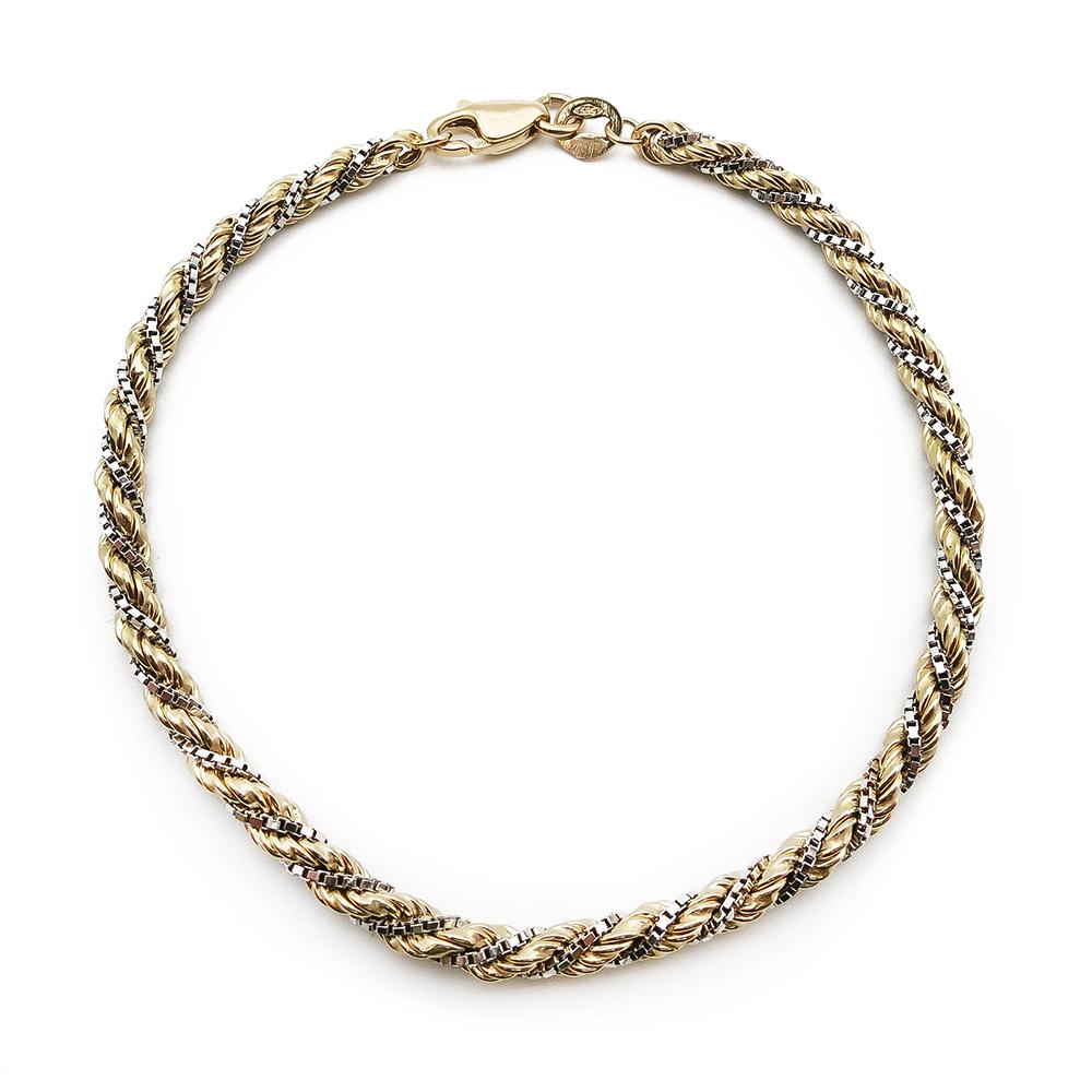 Kelta/valkokultainen cordell ranneketju 17,5cm lev.3mm #1