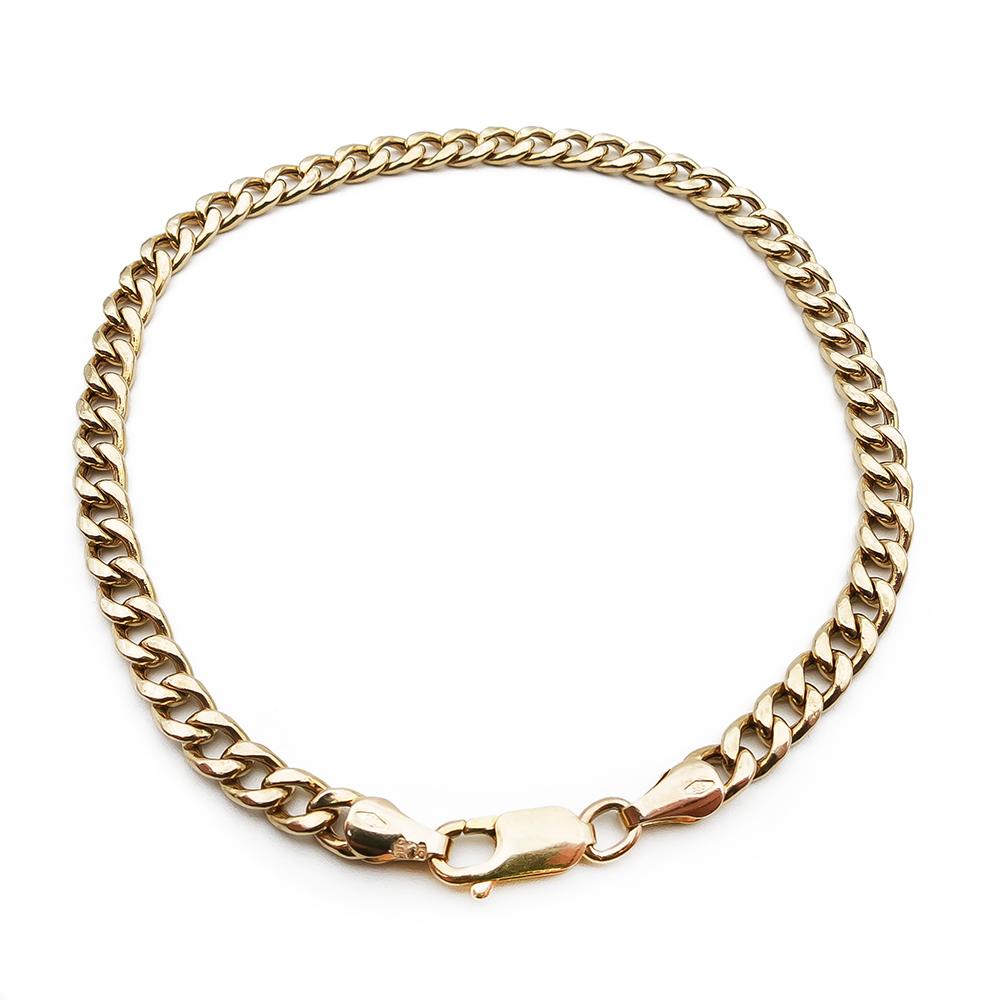 Kultainen panssariranneketju 20,5cm lev.4mm #0