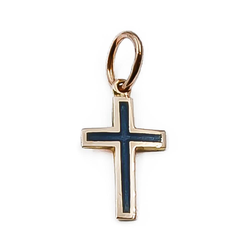 Kultainen emaloitu ristiriipus #0