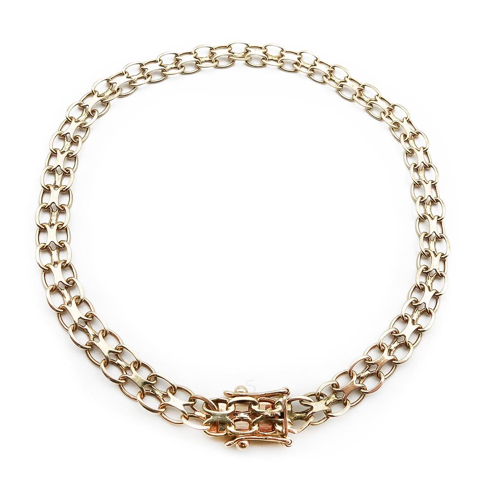 Kultainen x-lenkki ranneketju 18,5cm lev.4mm #0