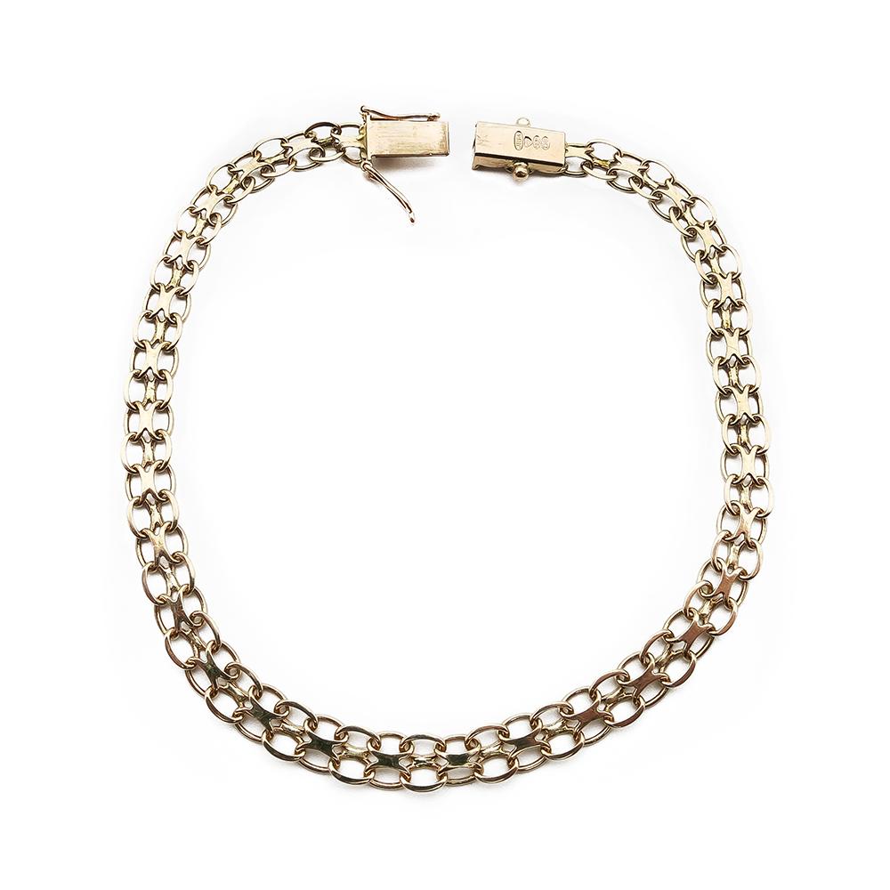 Kultainen x-lenkki ranneketju 18,5cm lev.4mm #1