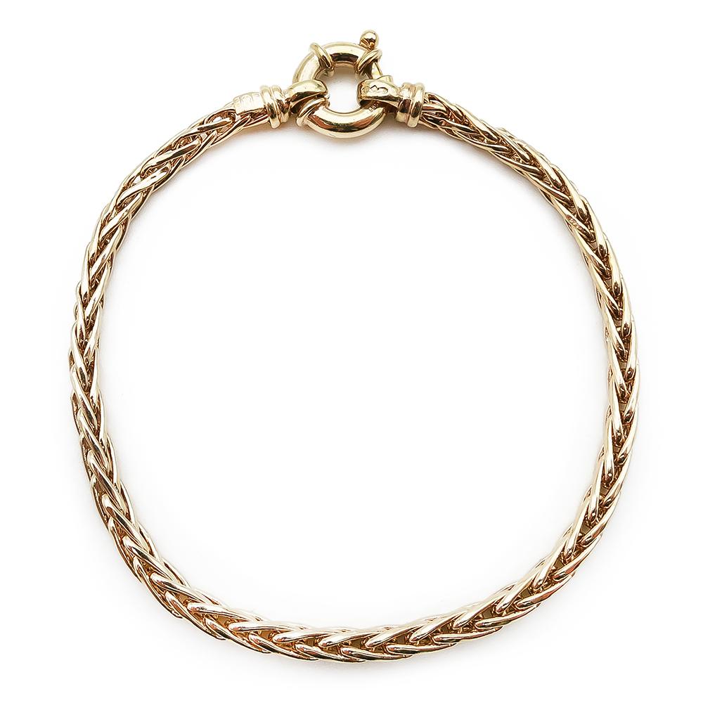 Kultainen tähkä-ranneketju marinolukolla  18,5cm lev.3mm #0