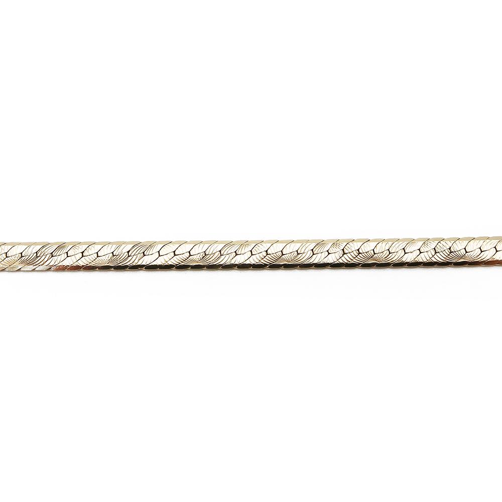Kultainen litteä timanttileikattu ketju 42cm lev.2,5mm #2