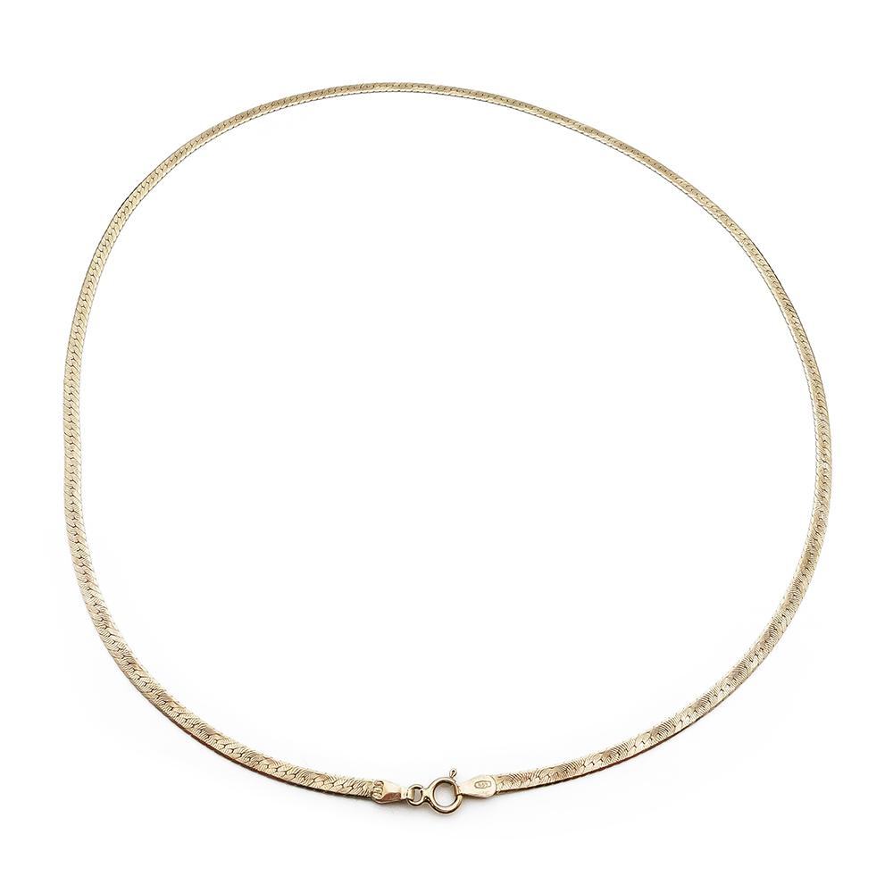 Kultainen litteä timanttileikattu ketju 42cm lev.2,5mm #0