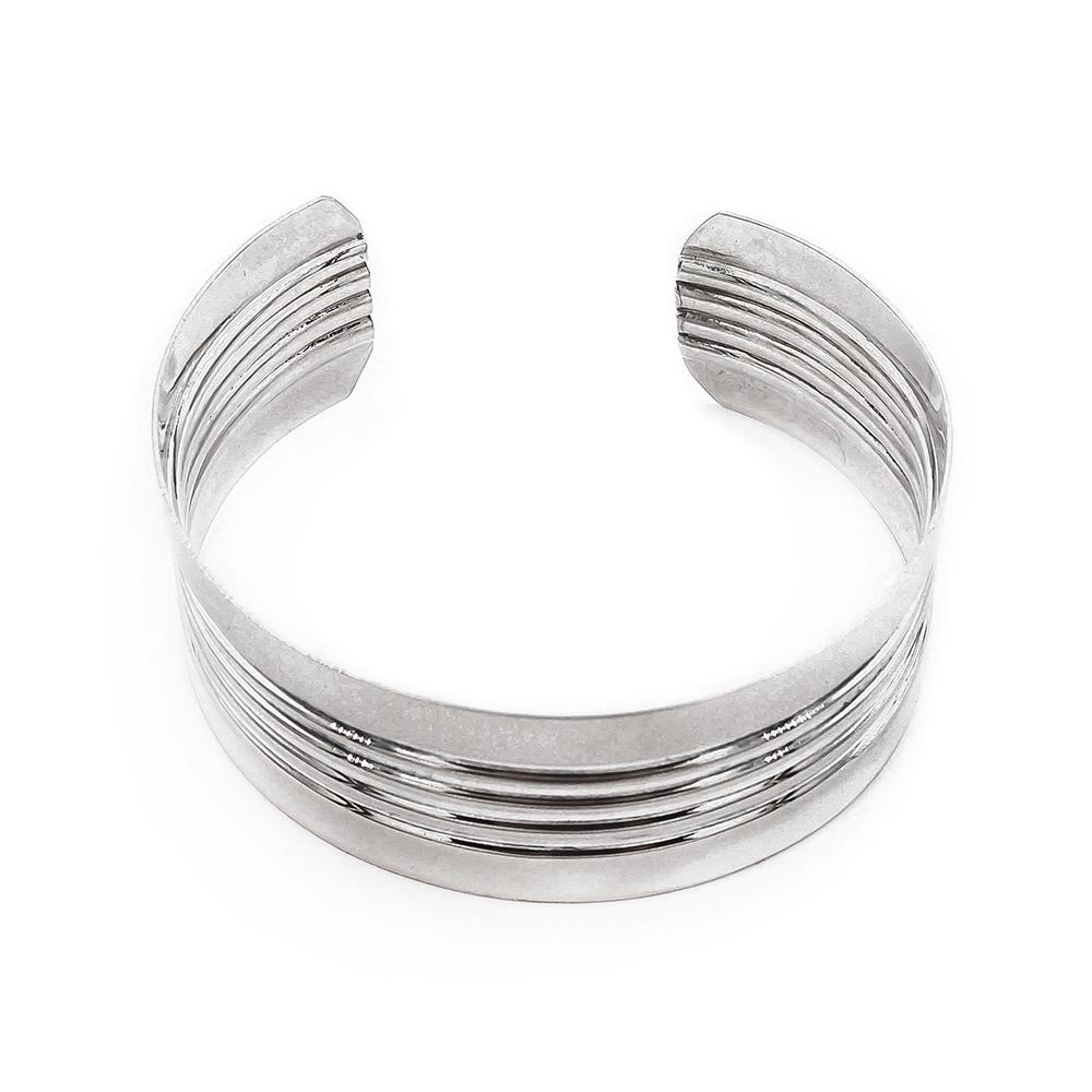 Tillander hopeinen leveä rannerengas 24mm 52x58mm 1964 #1