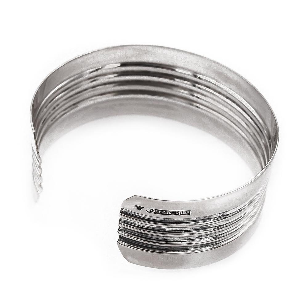 Tillander hopeinen leveä rannerengas 24mm 52x58mm 1964 #2