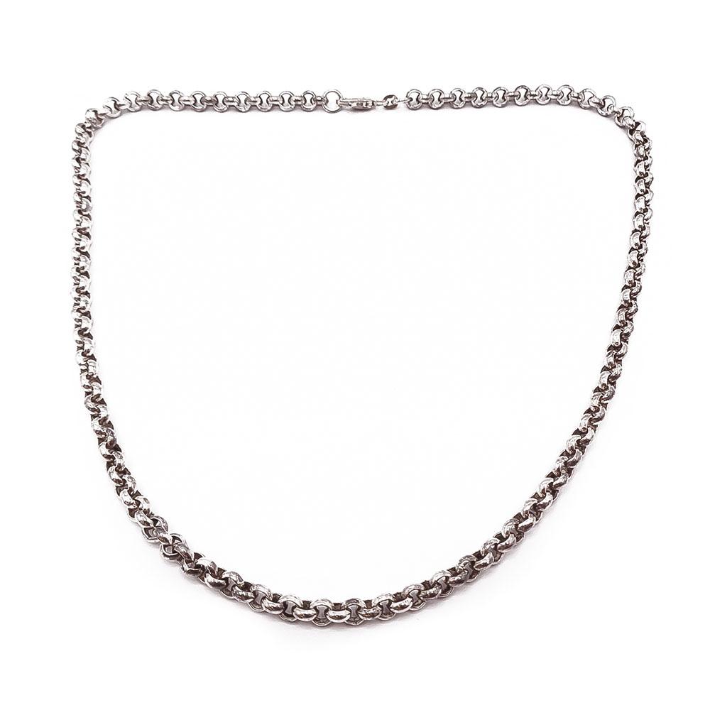 Hopeinen papukaulaketju 50cm #0