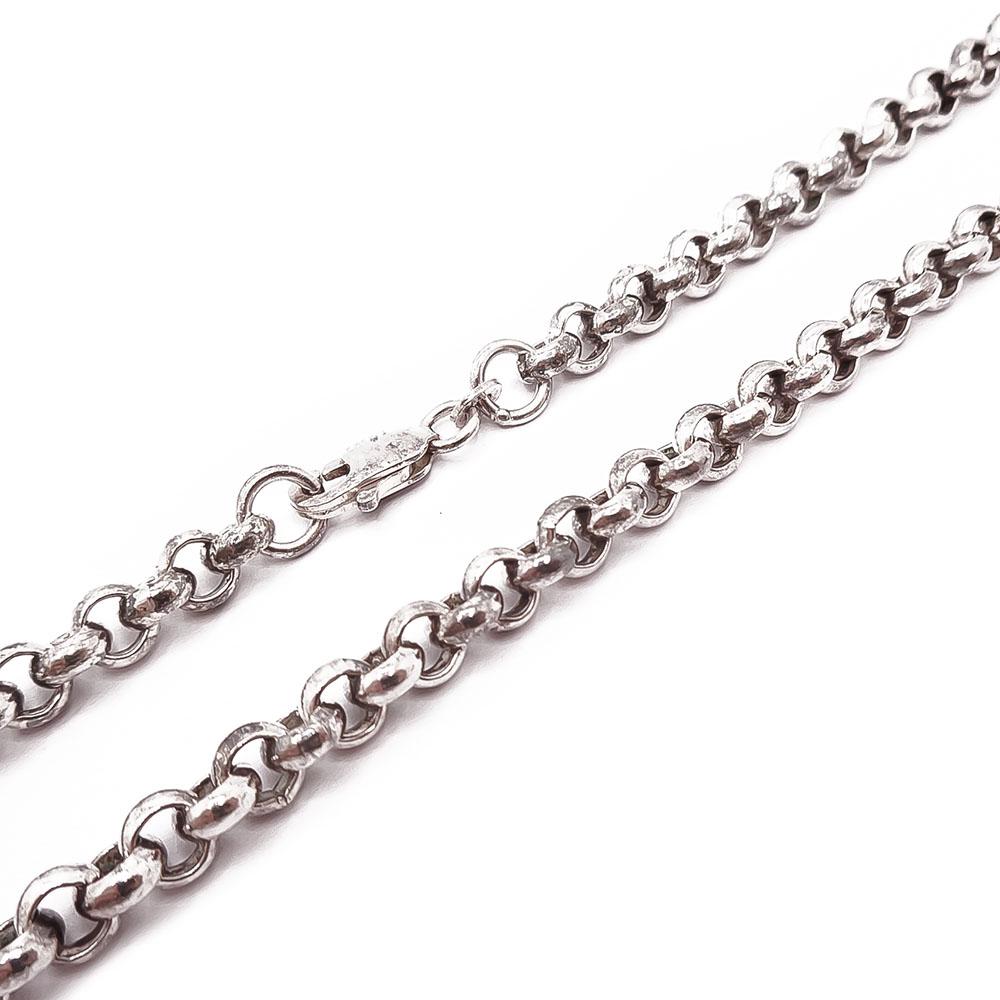 Hopeinen papukaulaketju 50cm #1