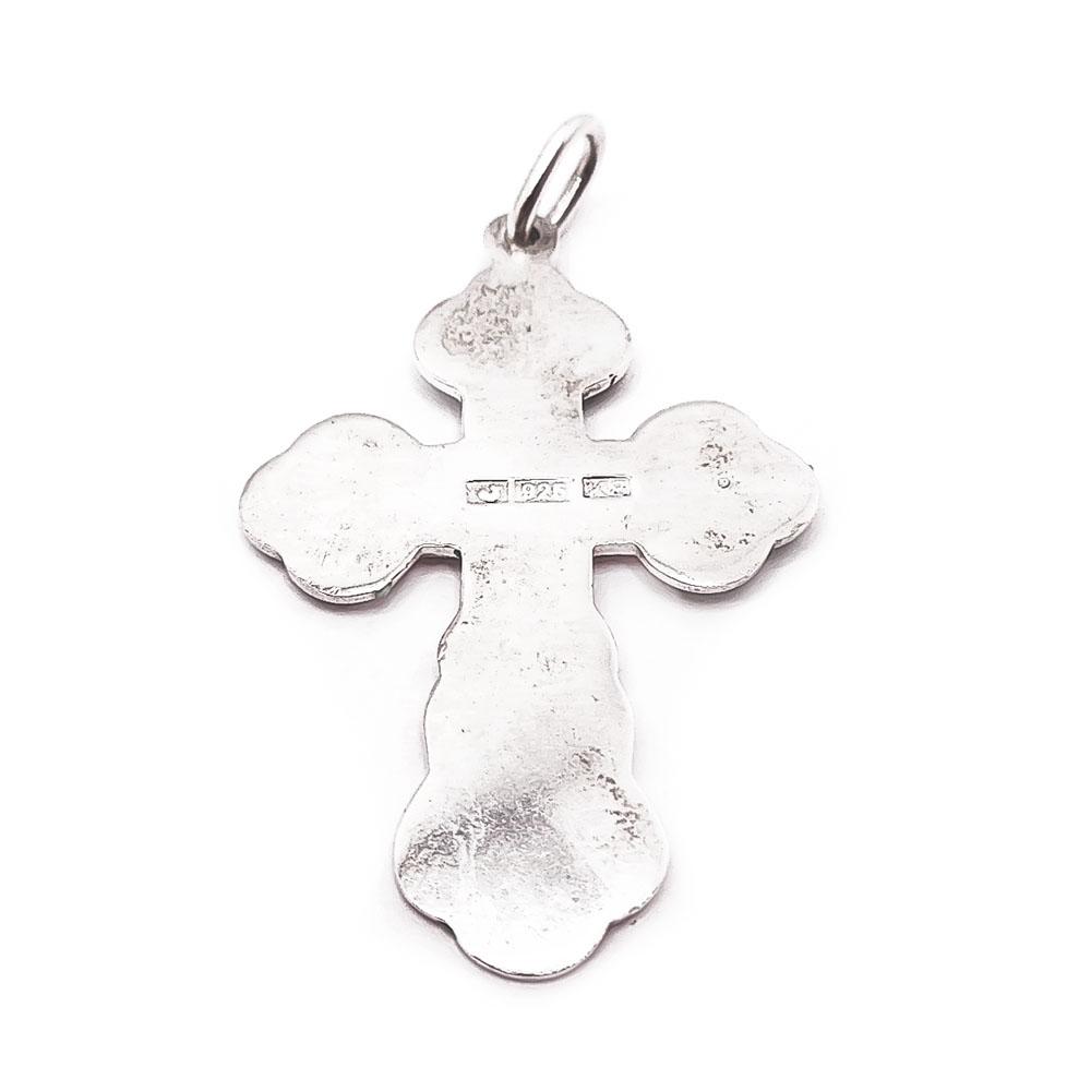 Hopeinen ortodoksi-risti vihreä emalointi v.87 #2