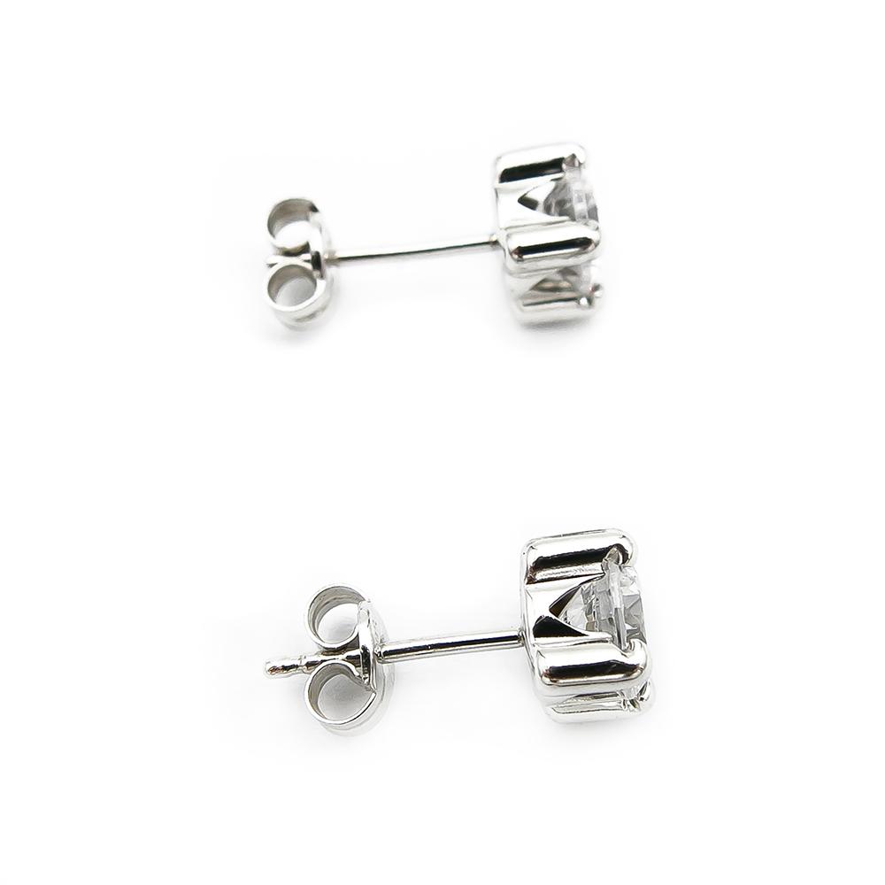 Valkokultaiset korvakorut kirkas kivi #2