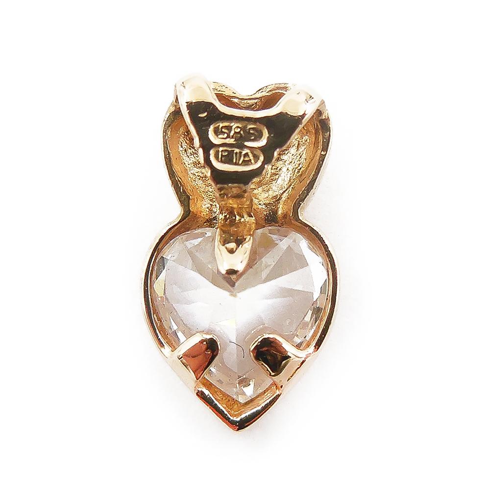 Kultainen riipus, sydän,kirkas kivi+0,002ct timantti #2