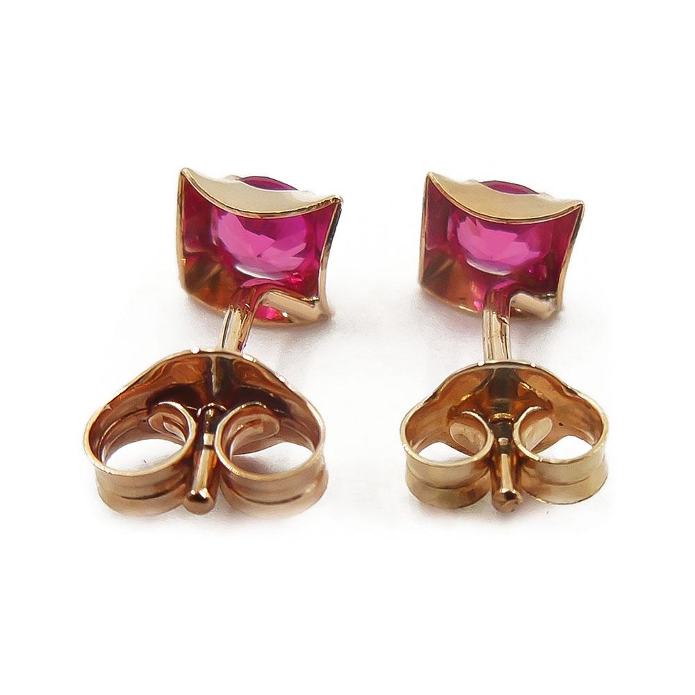 Kultaiset korvanapit, punaiset kivet #1