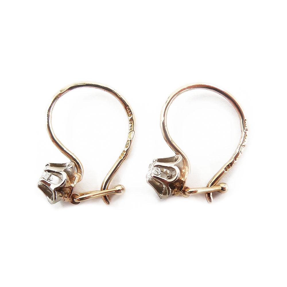 18 K, Kultaiset timanttikorvakorut, 2 x 0,05 ct #1