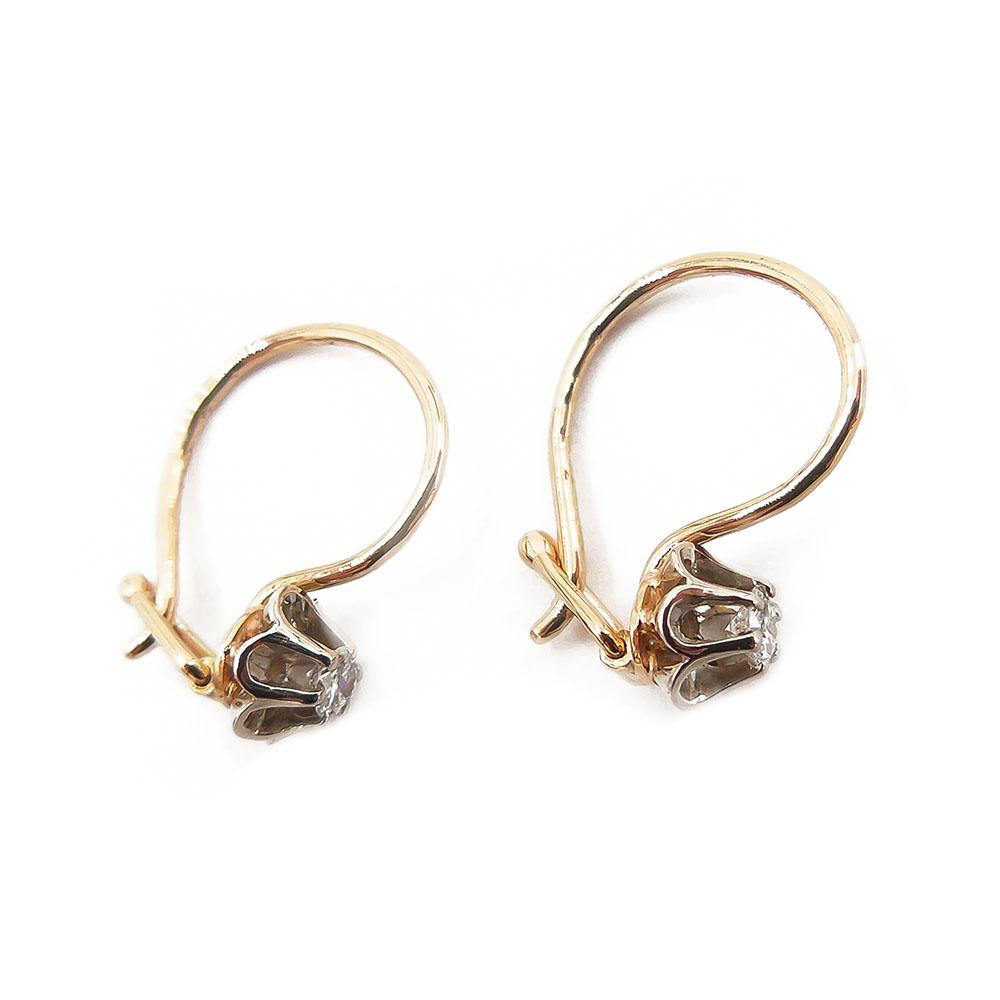 18 K, Kultaiset timanttikorvakorut, 2 x 0,05 ct #3