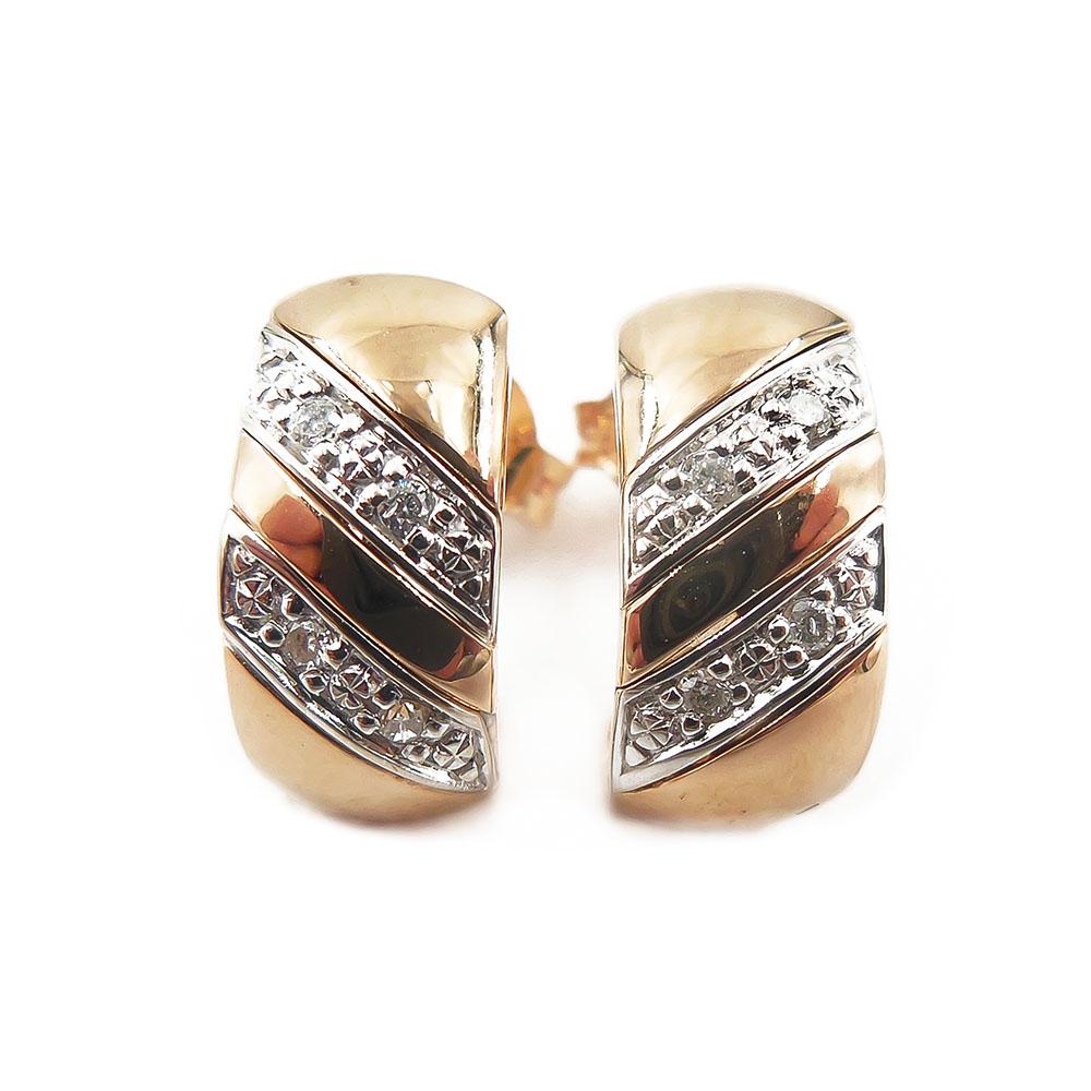 Kultaiset korvakorut, Tim.yht.0,04ct #0