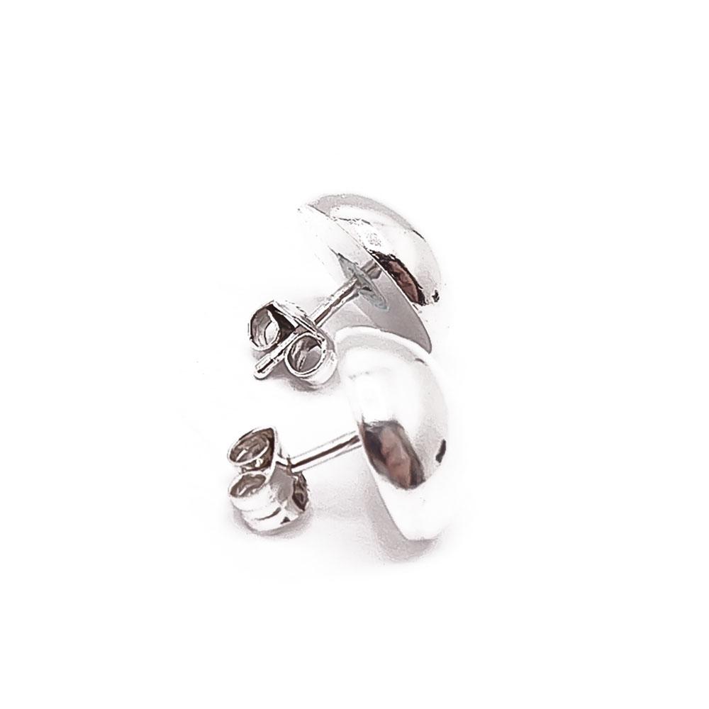 Hopeiset puolipallo korvakorut #1