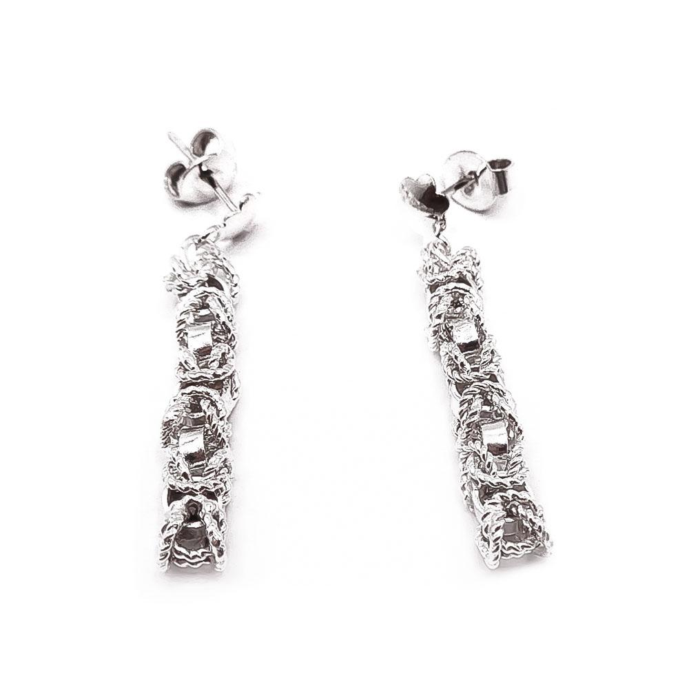 Hopeiset korvakorut punottu #0