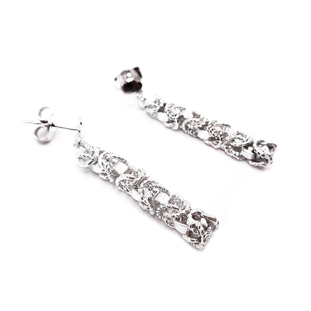 Hopeiset korvakorut punottu #1