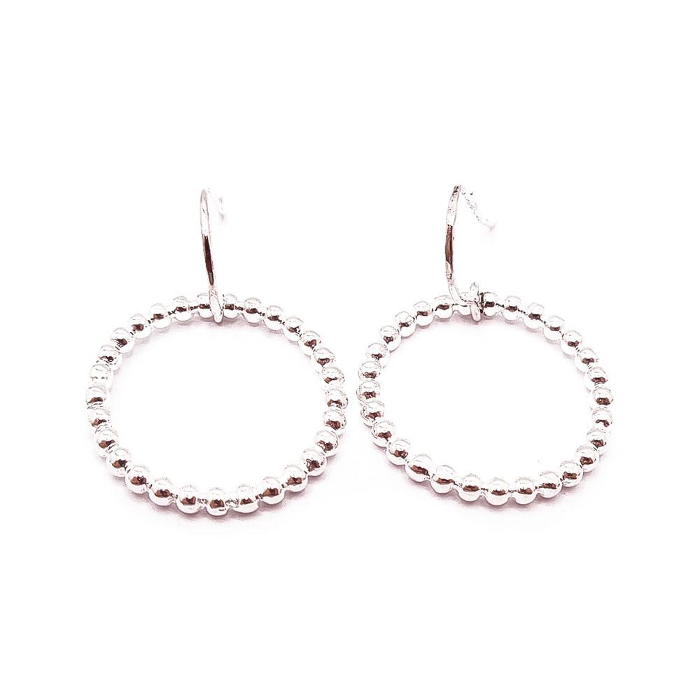 Hopeiset korvakorut pallorenkaat #0