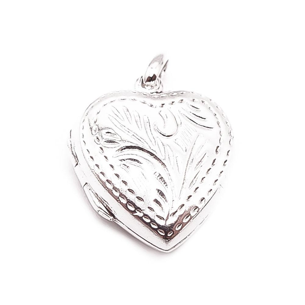 Hopeinen sydän medaljonki #0