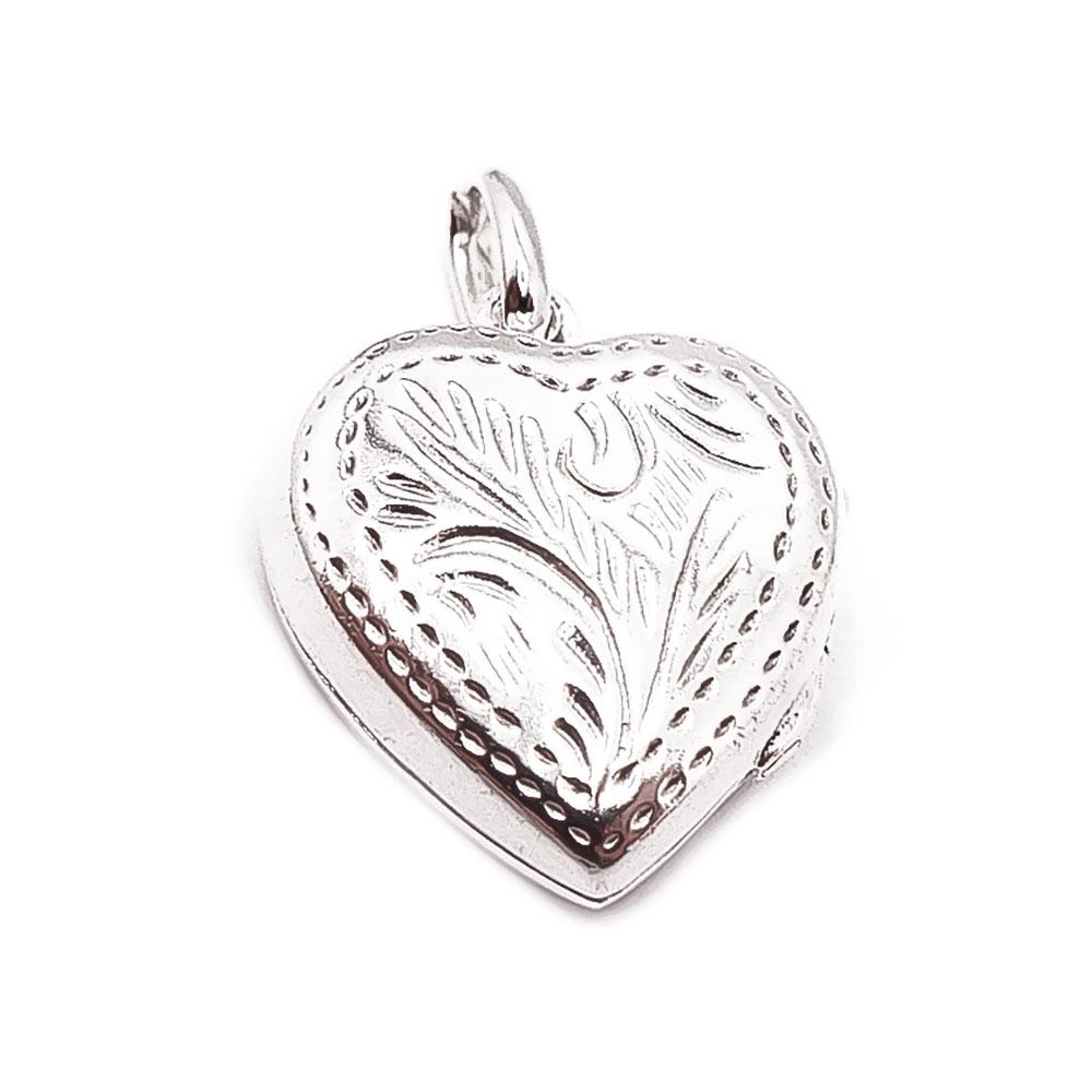 Hopeinen sydän medaljonki #2