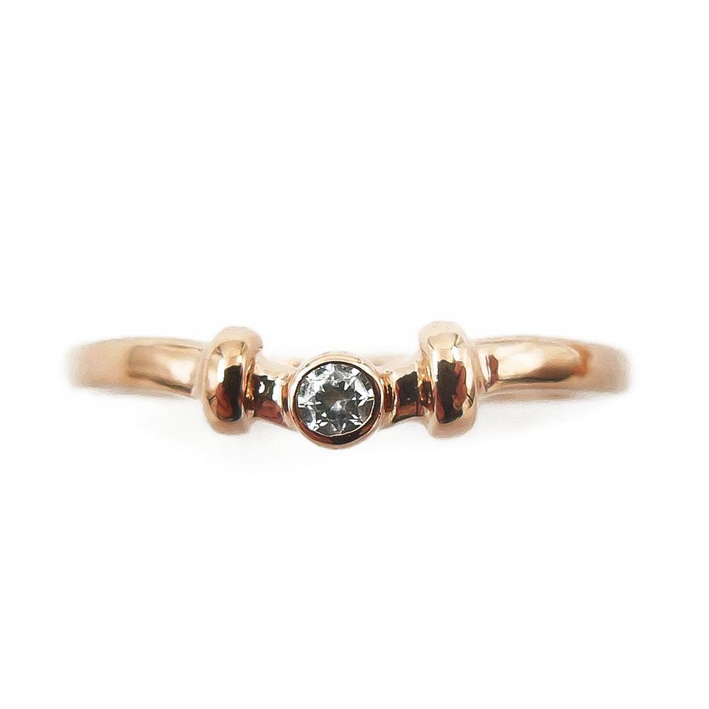 Kultainen sormus, kirkas kivi,18,25mm #1