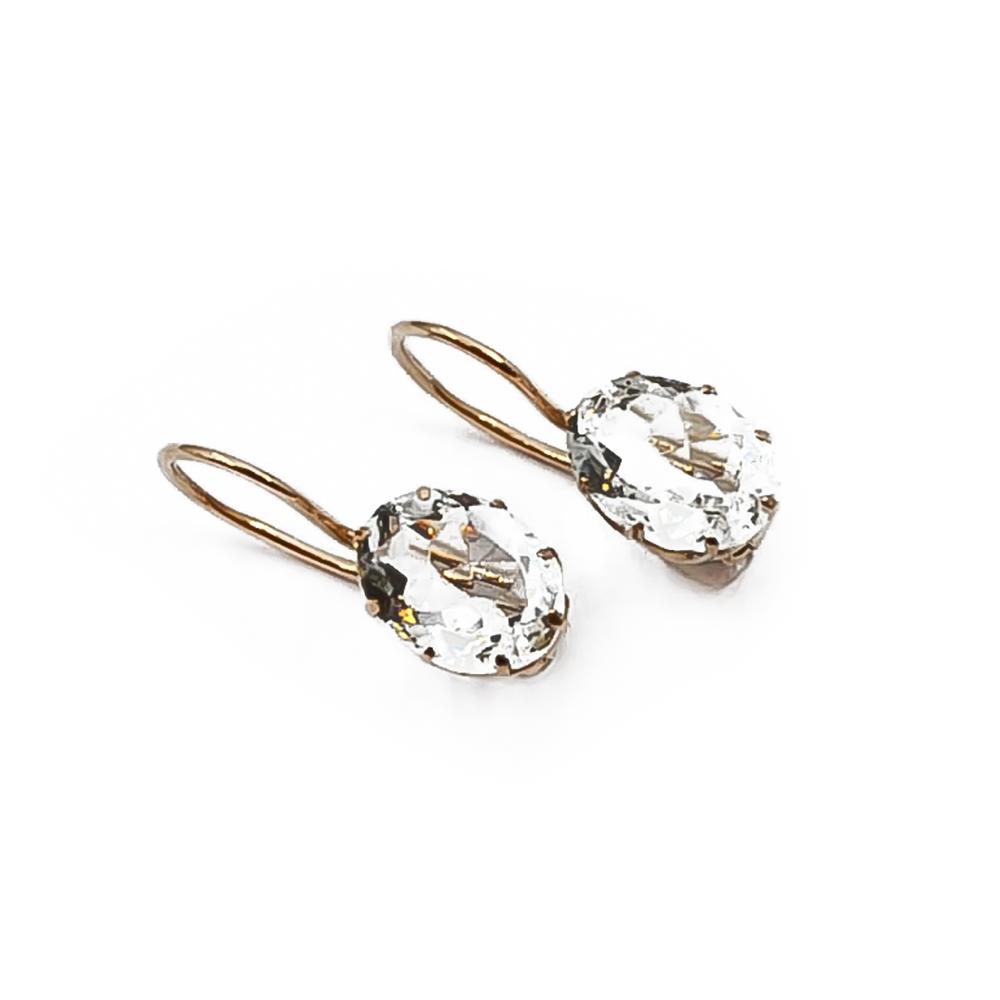 Kultaiset zirkonia korvakorut roikkuvat #0