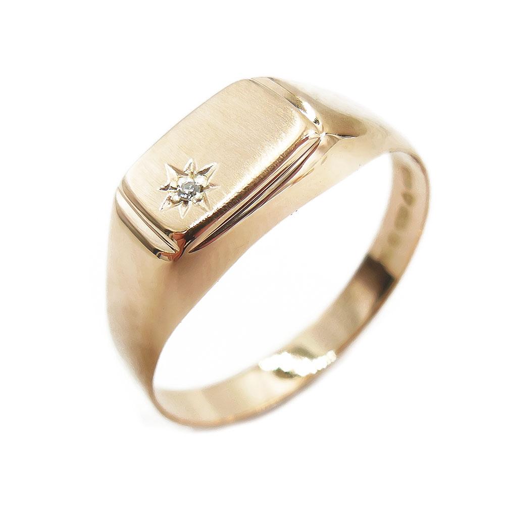 Kultainen kantasormus, tim.0,005ct,23,25mm #0