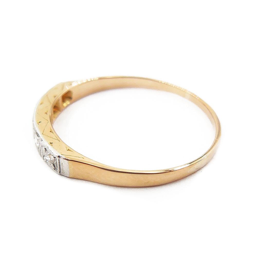 18 K Kultainen timanttisormus,17,75mm, Tim.5x0,01ct #3