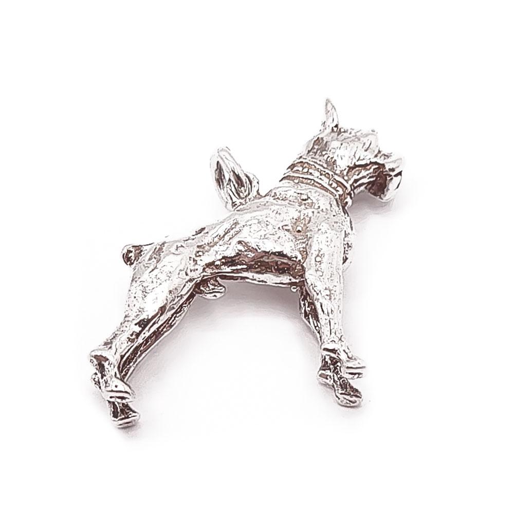 Hopeinen koira riipus #1