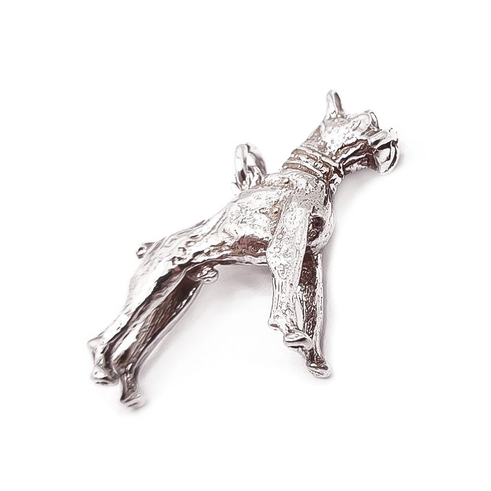 Hopeinen koira riipus #0