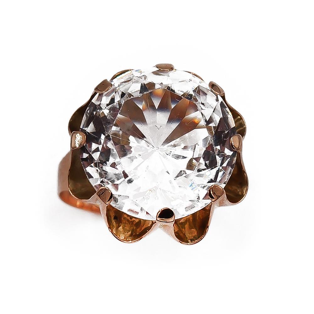 Kultainen näyttävä kirkaskivinen sormus 17.5 1970 Niinisen Koru #1