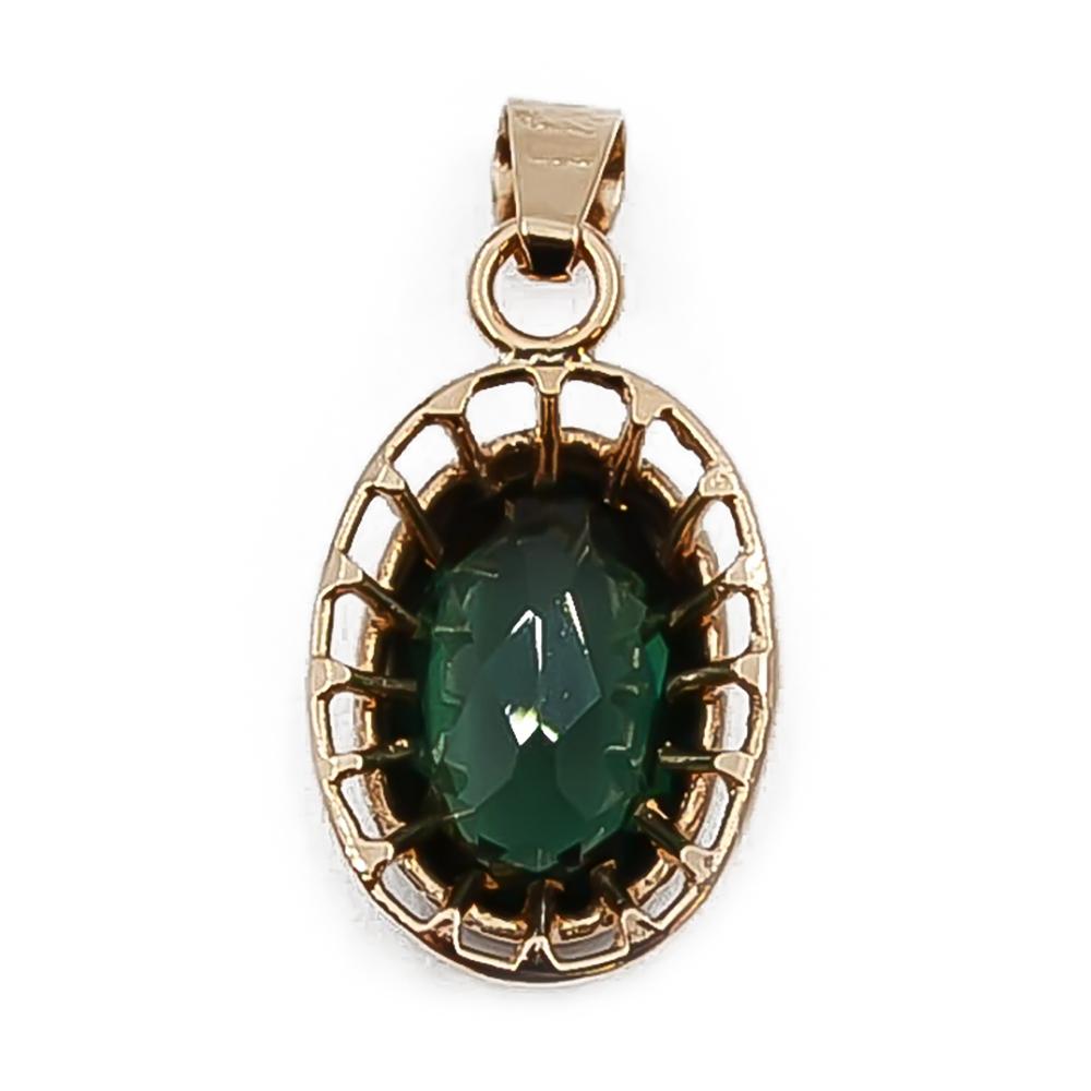 Kultainen riipus vihreällä kivellä #1