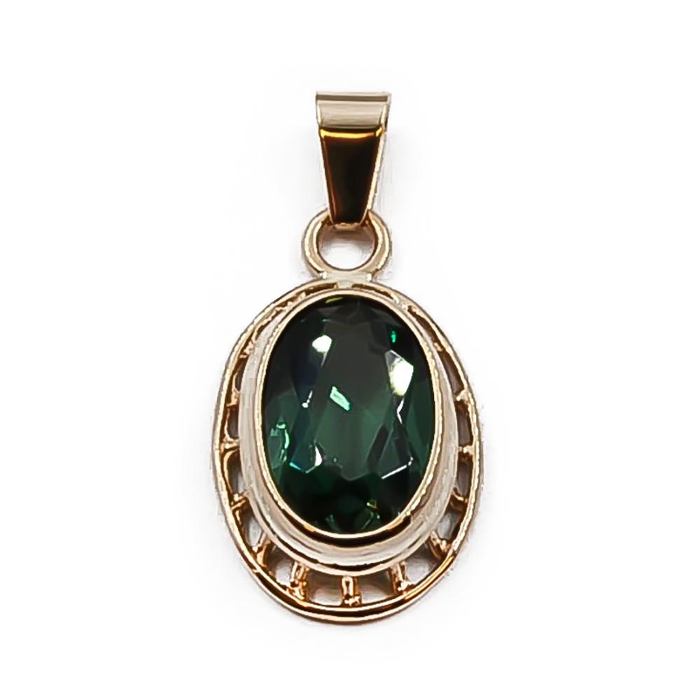 Kultainen riipus vihreällä kivellä #0