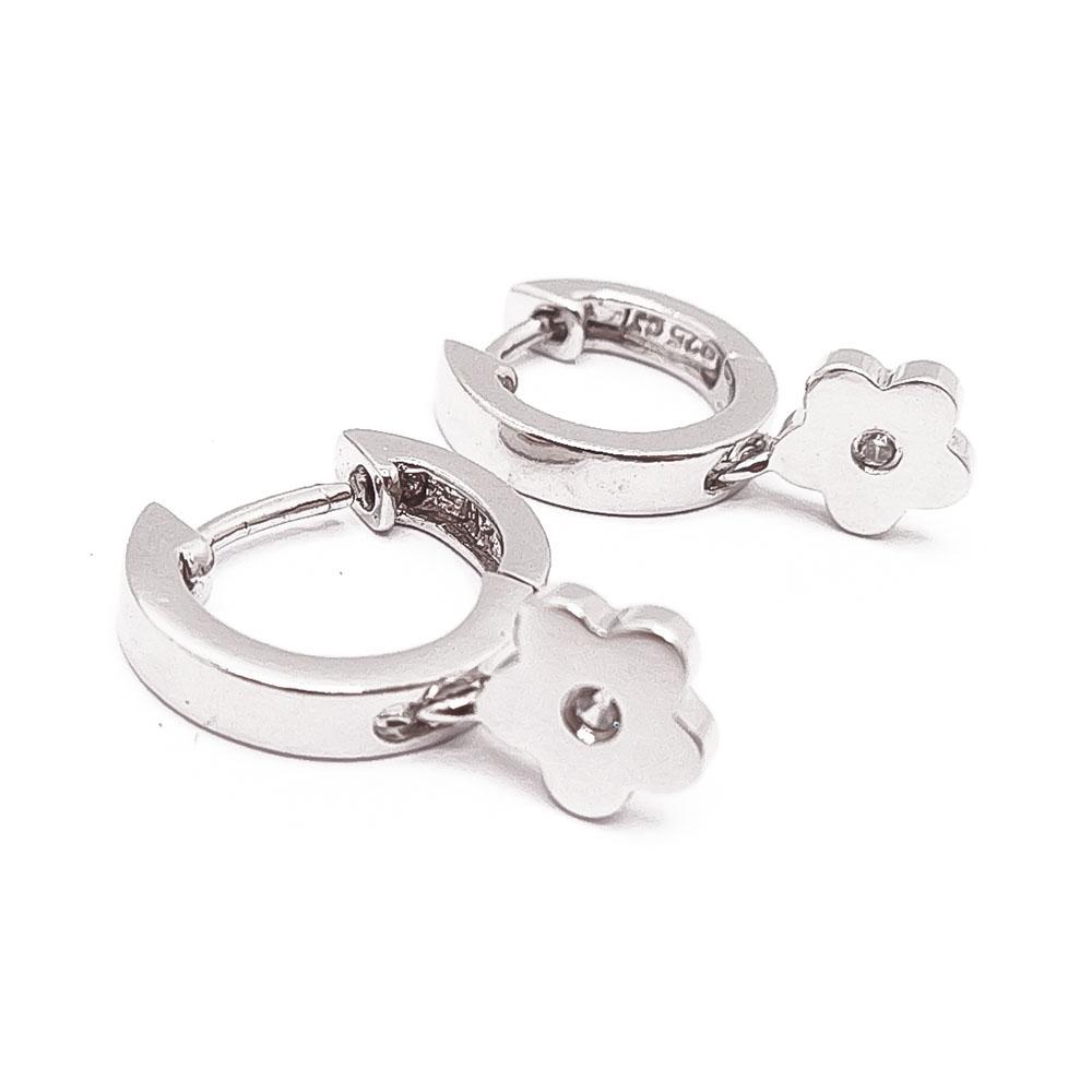 Hopeiset renkaat kukat zirkon #0