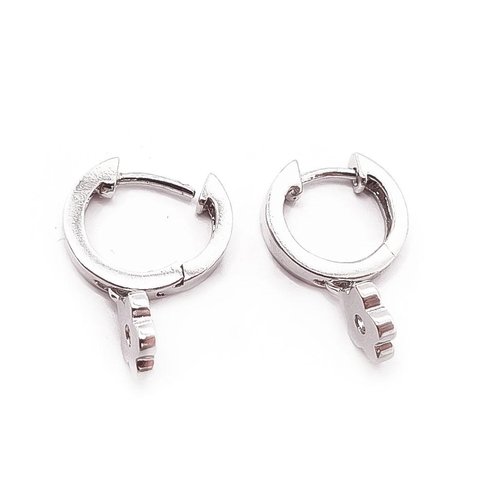 Hopeiset renkaat kukat zirkon #1